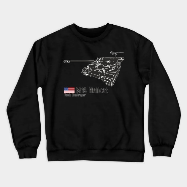 M18 Hellcat Crewneck Sweatshirt by FAawRay